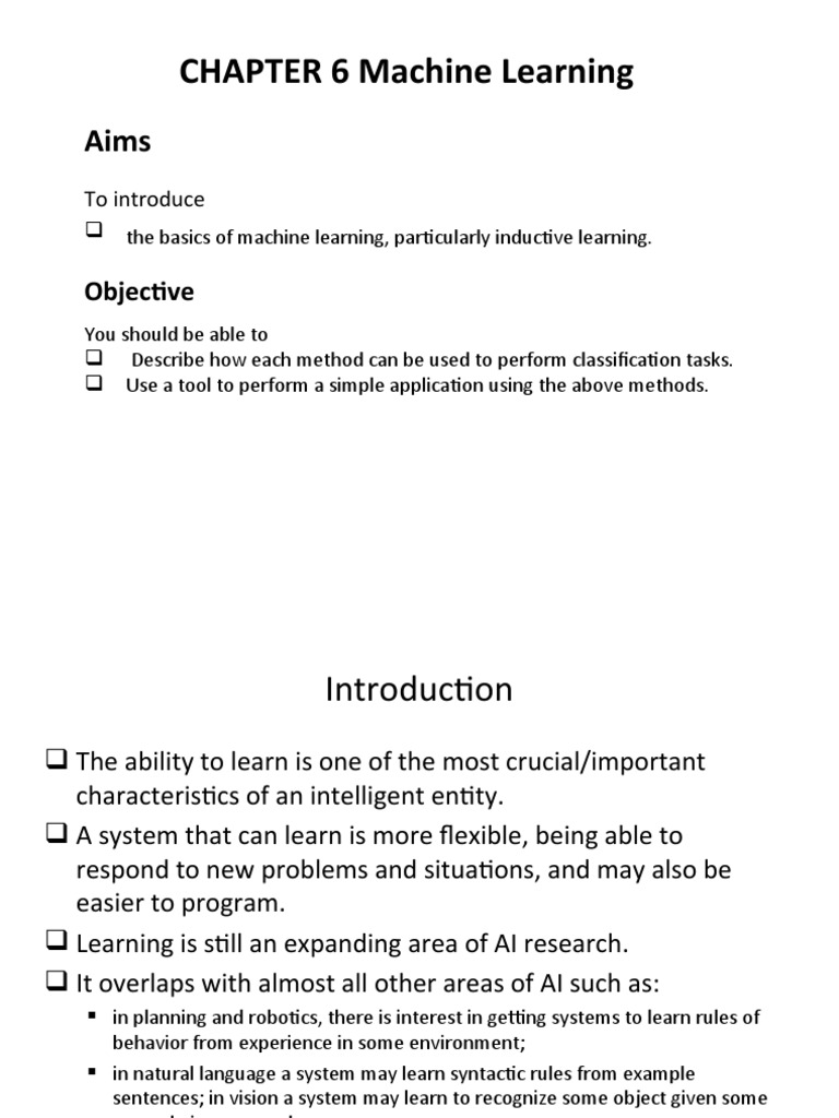 CHAPTER 6 Machine Learning: Objective | PDF | Neuron | Artificial ...