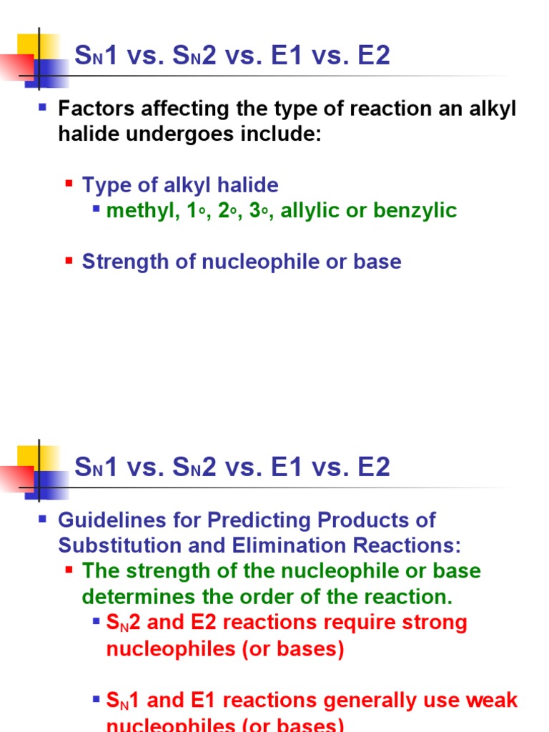 E1 and Sn1 | PDF | Organic Reactions | Chemical Reactions