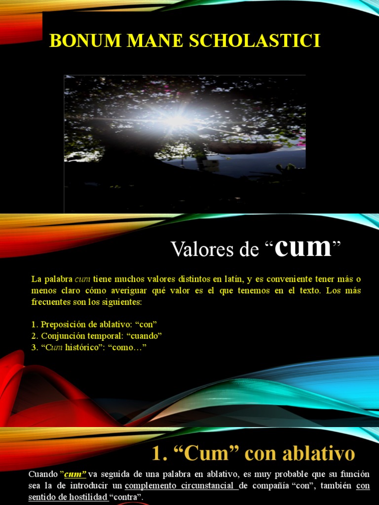 Valores y usos de "cum" en latín | PDF | Verbo | Sintaxis