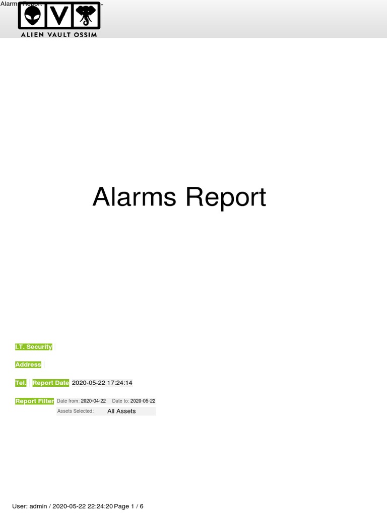 Alarms Report: I.T. Security | PDF