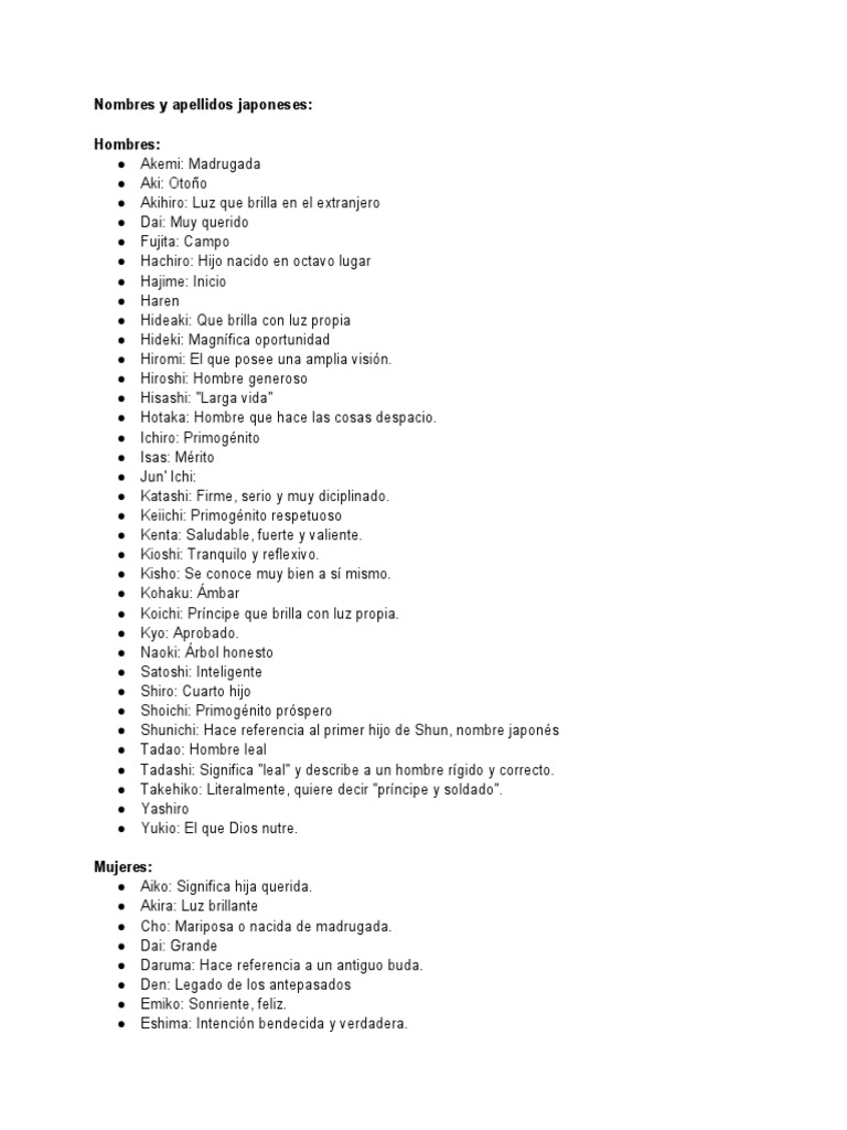 Nombres y Apellidos Japoneses | PDF | sintoísmo