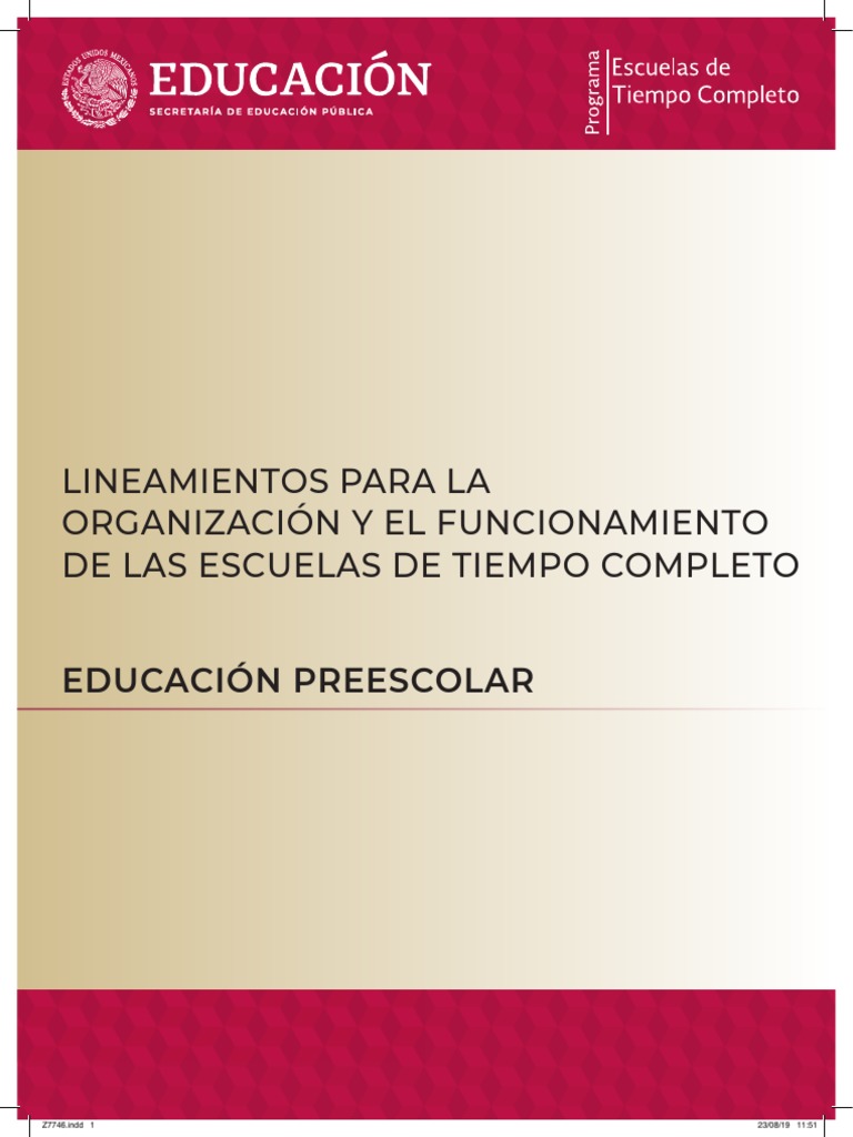 TC Lineamientos Preescolar 2019 PDF | PDF | Educación de la primera ...