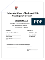 University School of Business (USB) Chandigarh University: Assignment No.3