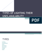 Types of Lighting Their Uses, Availability