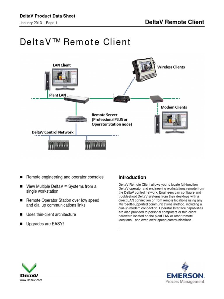 DeltaV Remote Client. DeltaV Remote Client. Introduction | PDF | Client ...