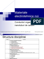 Materiale Electrotehnice Noi: Conductori Organici Si Nanotuburi de Carbon