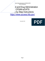 U.S. Food and Drug Administration Cfsan Ecats Step-by-Step Instructions