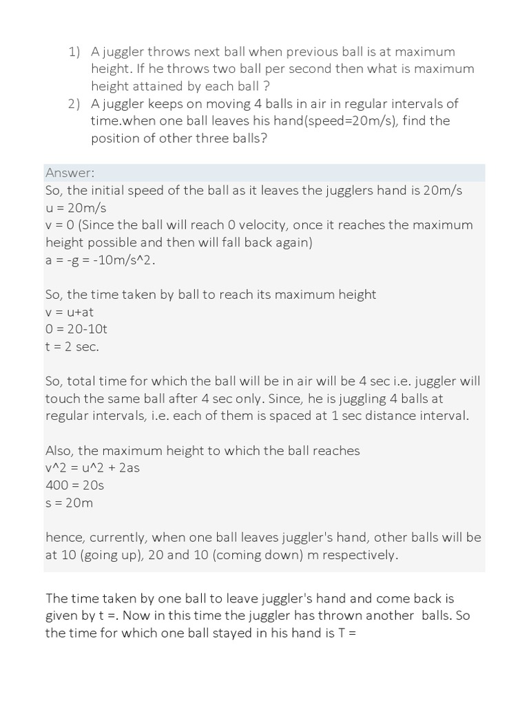 Juggler | PDF | Physics | Force