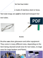 Test Tube Tongs Are Made of Stainless Steel or Brass. Test Tube Tongs Are Used To Hold and Transport Hot