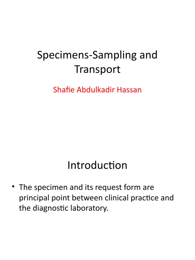 Specimen Collection and Transport Guide | PDF