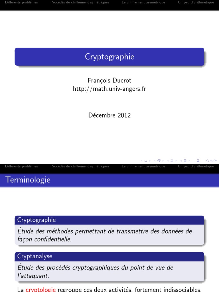 Chiffrement et Cryptographie Moderne | PDF | Cryptage | Cryptographie