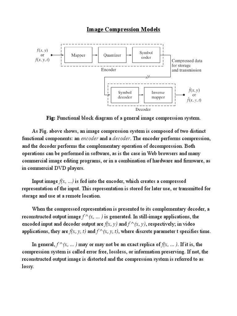Image Compression Models: Fig: Functional Block Diagram of A General ...