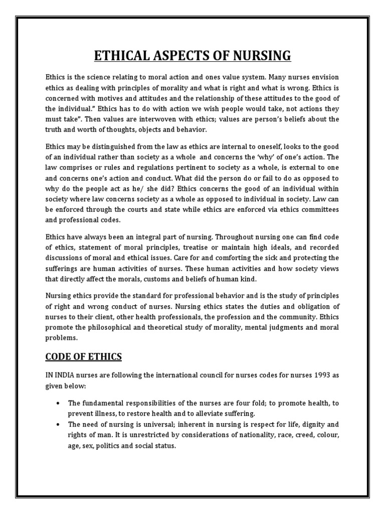 Ethical Principles in Nursing Practice | PDF | Autonomy | Decision Making