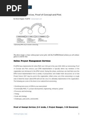 ProEPM Envisioning, PMO Setup, Proof of Concept, Pilot