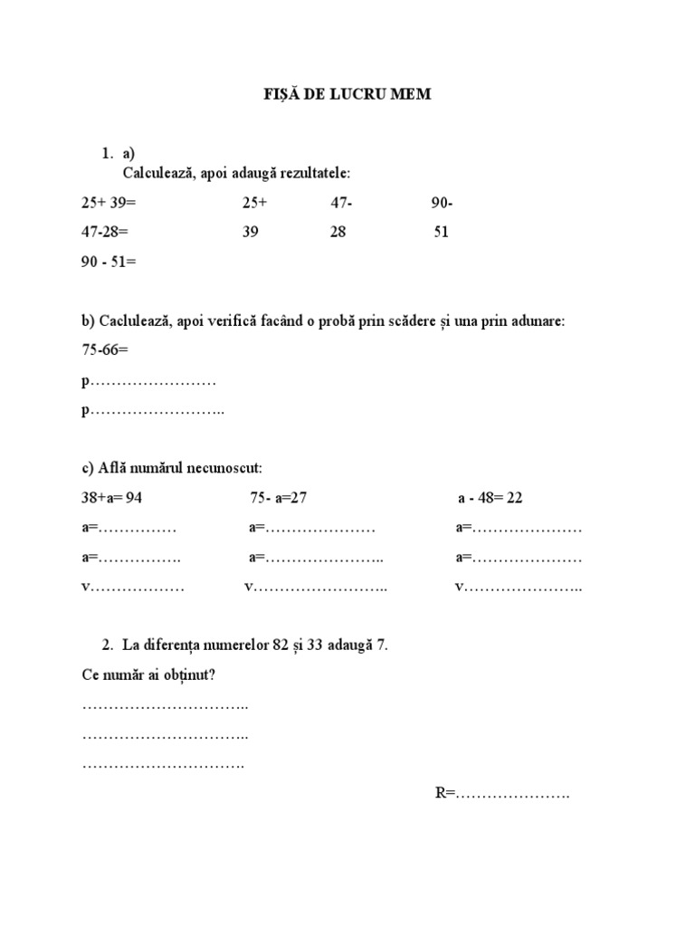 Test de Evaluare La Mem | PDF