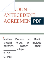 Pronoun - Antecedent Agreement Quiz