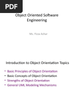 Object Oriented Software Engineering: Ms. Fizza Azhar