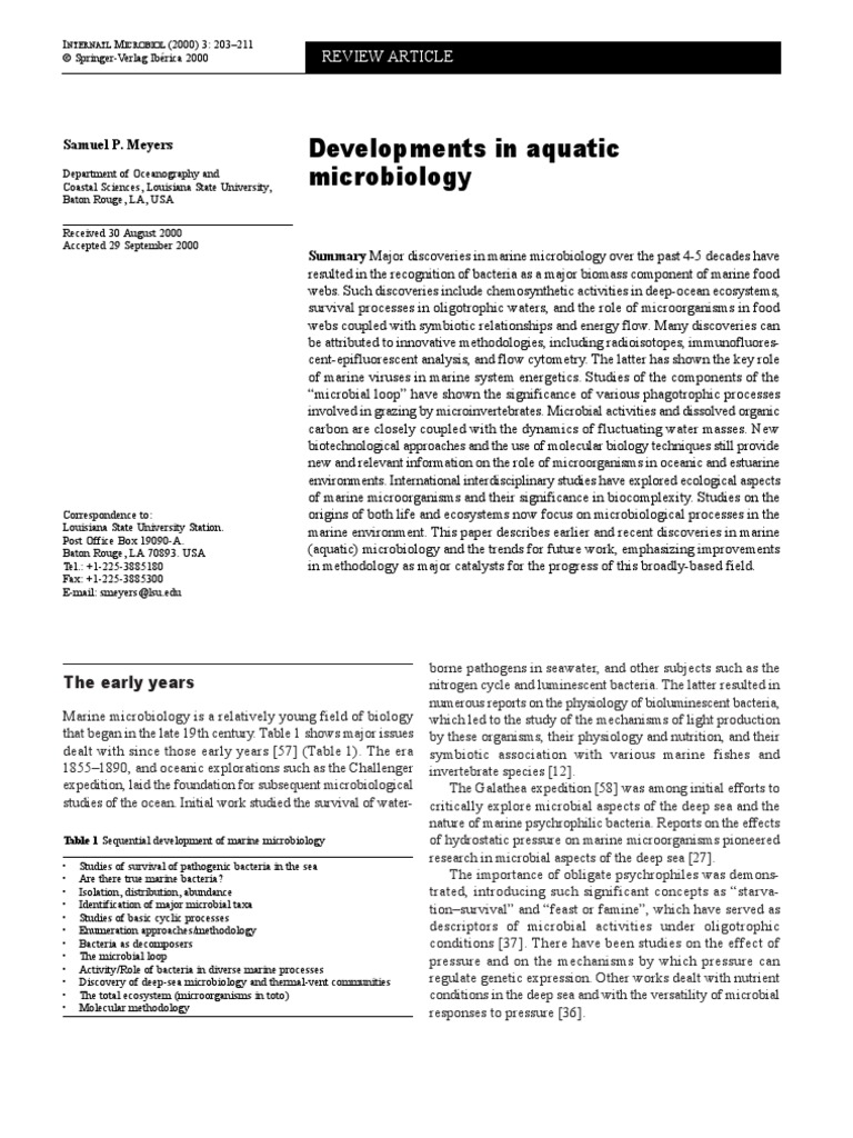Developments in Aquatic Microbiology Samuel P. Meyers PDF Food 