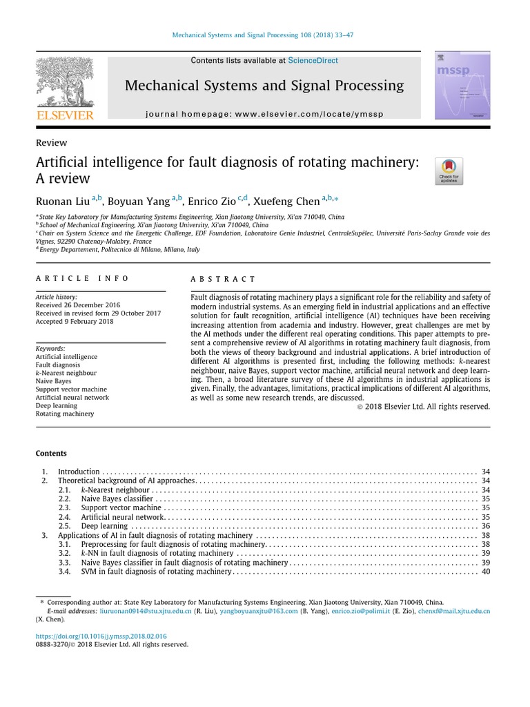 AI in Rotating Machinery Fault Diagnosis | PDF | Deep Learning ...