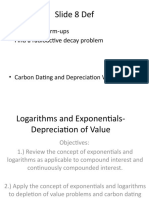 Logarithms and Exponentials-Depreciation of Value