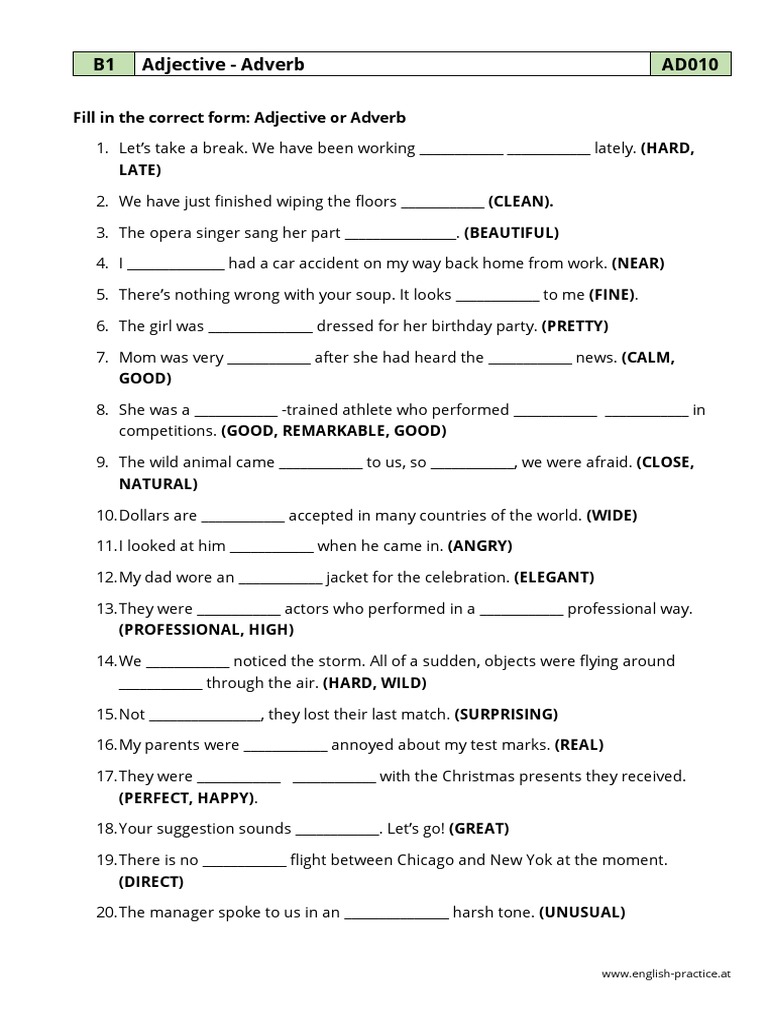 IS LATE AN ADVERB OR AN ADJECTIVE intelligence overview