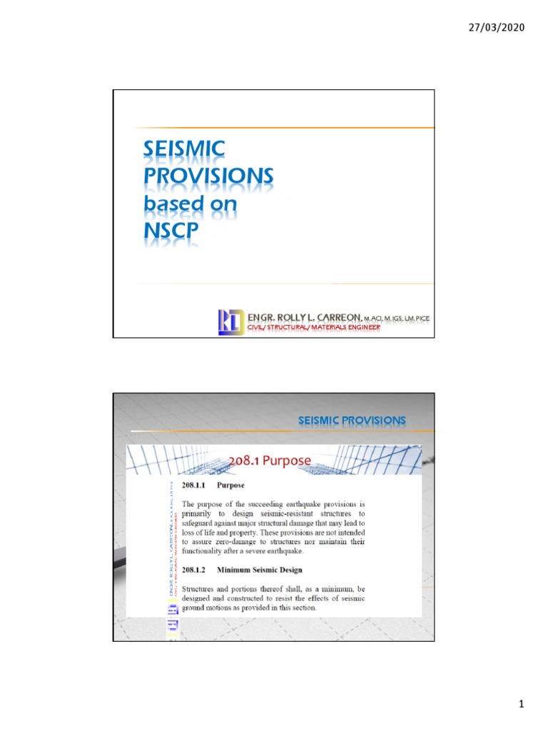 Seismic Provisions for Building Design | PDF | Applied And ...