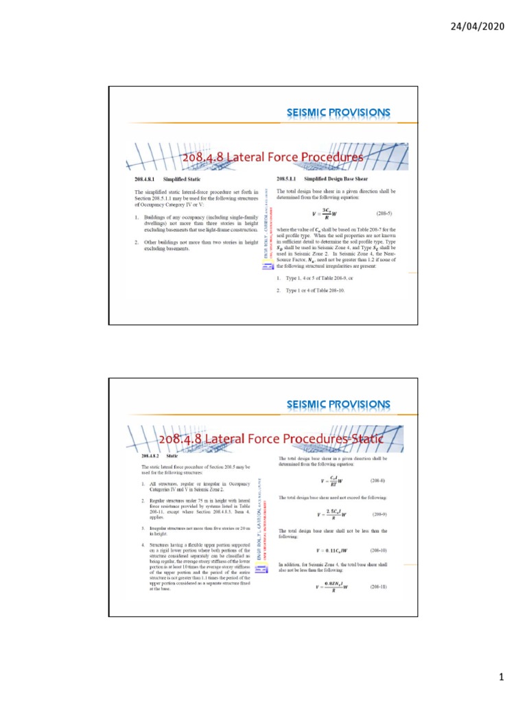Seismic Design Base Shear Calculations | PDF | Economic Sectors ...
