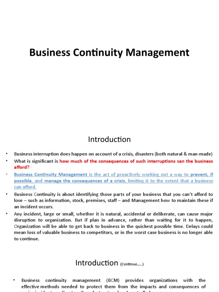 Business Continuity Management Pdf Risk Risk Management