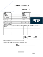 Commercial Invoice: Reset Form