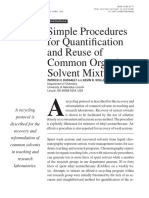 Simple Procedures For Quantification and Reuse of Common Organic Solvent Mixtures