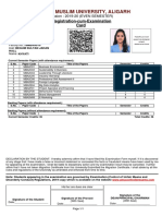 Aligarh Muslim University, Aligarh: Registration-cum-Examination Card