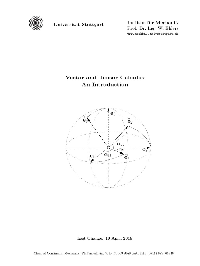 Vector and tensor calculus an introduction universit at stuttgart
