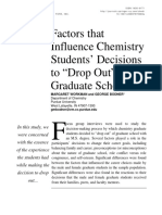 Factors That Influence Chemistry Students' Decisions To "Drop Out" of Graduate School