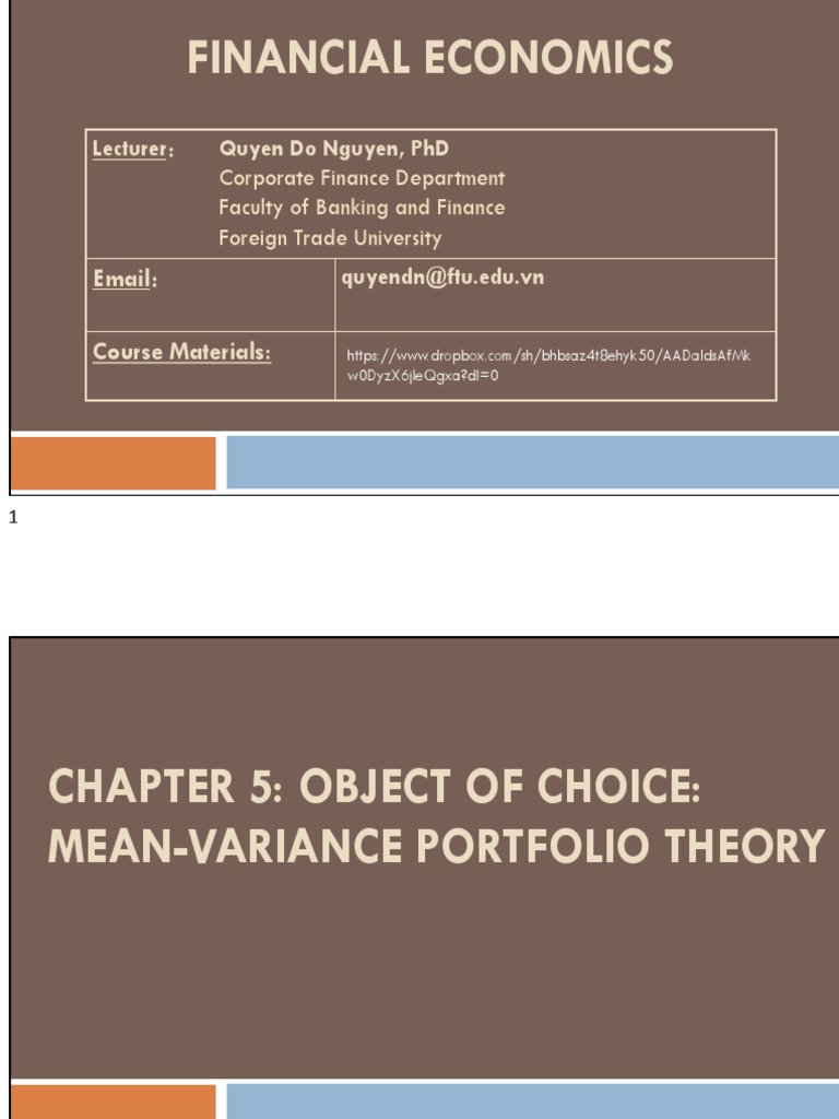 FINECO - 05 - Mean Variance Portfolio Theory | PDF | Modern Portfolio ...