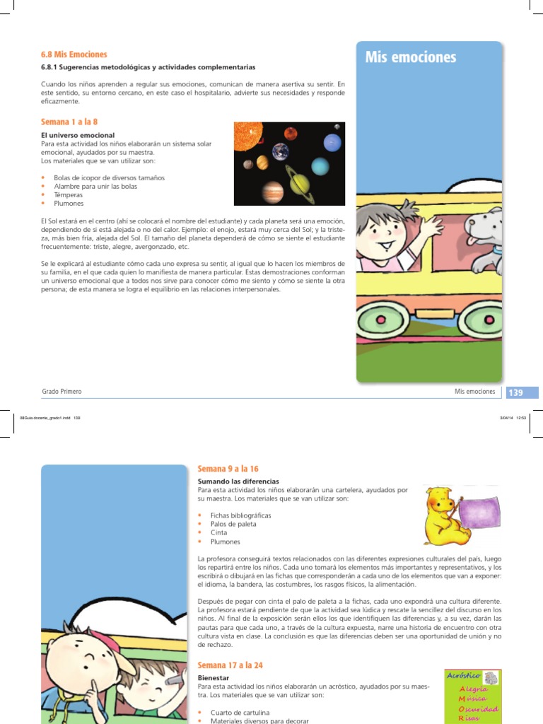 Emociones en el Aula: Actividades para Niños | PDF | Las emociones ...