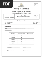 Model Final Exam - Management Information System PDF