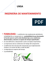Fiabilidad, Confiabilidad, Disponibilidad, Fallas y en Mantenimiento PDF