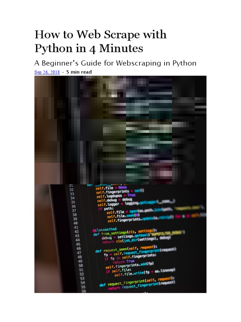 How To Web Scrape With Python in 4 Minutes | PDF | Websites | Html