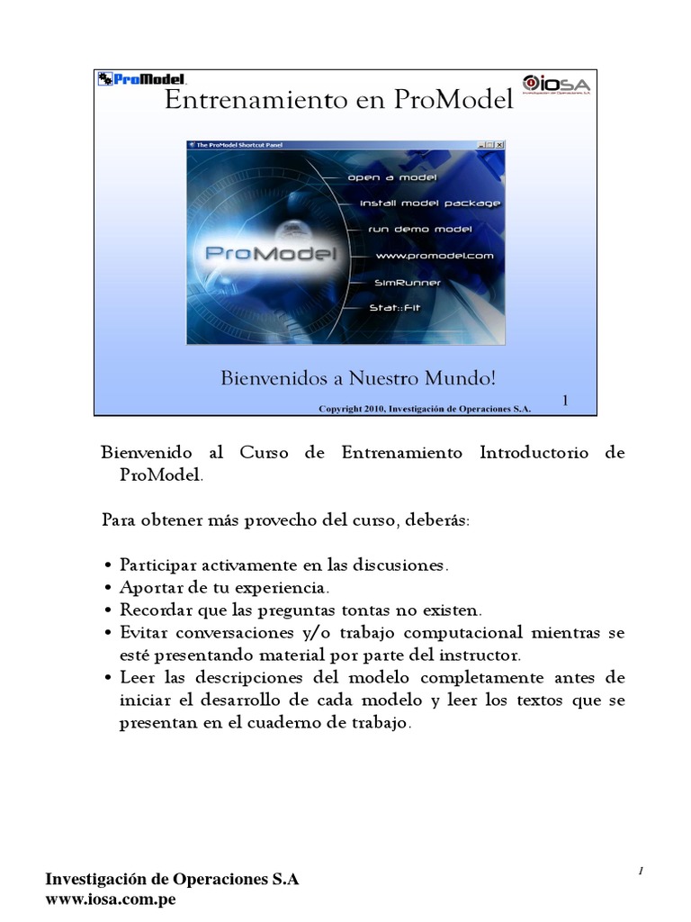 Curso Introductorio a ProModel | PDF | La investigación de operaciones ...