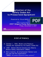 Application of The Safety Codes Act To Pressurized Equipment