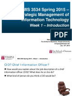 MIS 3534 Spring 2015 - Strategic Management of Information Technology