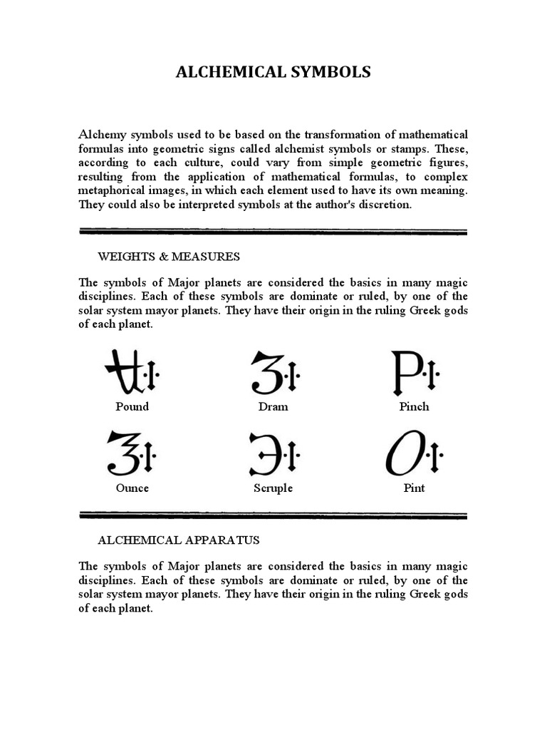 Alchemical Symbols and Their Meanings | PDF | Philosophy