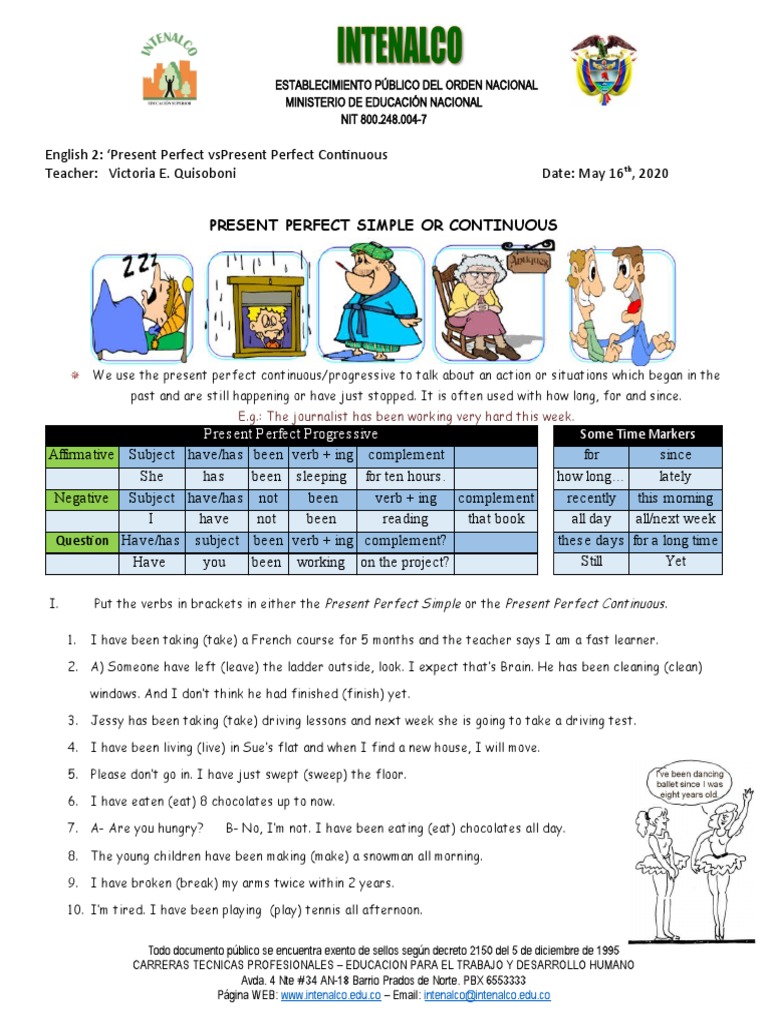 Session 19 May 16th Present Perfect Continuous Grammar Cognitive Science