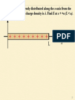 Charge +Q is uniformly distributed along the x-axis from the origin to x = L. The charge density is λ. Find E at x = +a (L < a)