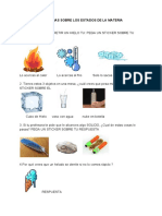 Test de Ideas Previas Sobre Los Estados de La Materia