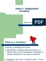 Differences between Dependent and Independent Variables