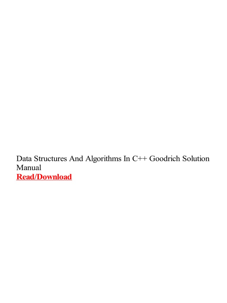 Data Structures And Algorithms In C Goodrich Solution Manual Pdf Pdf C Algorithms