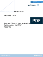 Mark Scheme (Results) January 2015: Pearson Edexcel International GCSE Mathematics A (4PM0) Paper 02