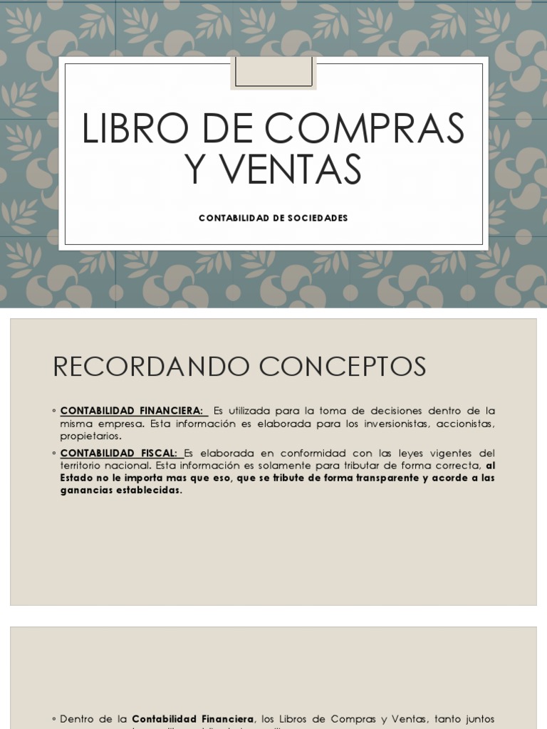 Libro de Compras y Ventas en Contabilidad | PDF | Contabilidad | Impuestos