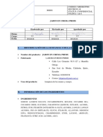 MSDS Jabon en Crema Prims